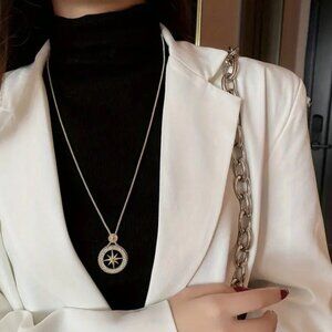 Sparkling Rhinestone Star Nautical Pendant 24"